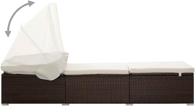 Sun Lounger with Canopy and Cushion - Photo 5