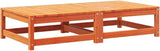 Outdoor Patio Garden Footstool Set 2-Pack, 27.6"x27.6" Solid Pine Wood Stools with Removable Cream Cushion - Photo 4