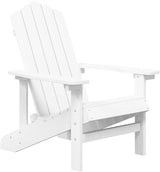 White HDPE Adirondack Garden Chairs Set of 2, High-Density Polyethylene Outdoor Patio Furniture with Classic Design - Photo 4