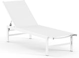 Outdoor Lounge Chair for Pool, Aluminum Chaise Lounge Chairs with 5-Position Recliner, Patio Lounge Chair for Backyard - Photo 1