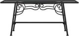 vidaXL Tree Bench 43.3" Black Steel Outdoor Seating Chair - Industrial Design for Garden, Patio - Photo 5