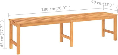 (Fast Delivery) Patio Garden Bench Outdoor Benches - Perfect for The Front Porch,Patio,Deck,Balcony or Backyard Patio Bench 70.9" Solid Teak Wood