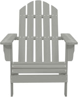 Grey Solid Fir Wood Large Ergonomic Garden Chair and Table Combo for Outdoor Relaxation - Photo 6