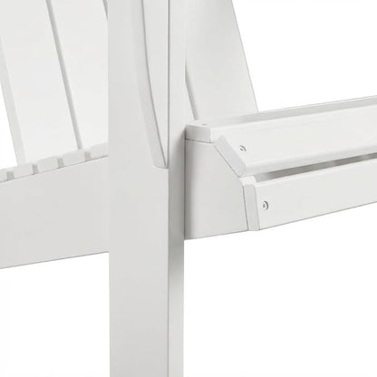 White Adirondack Chair in Solid Acacia Wood, Durable Craftsmanship, Classic Comfortable Design, Ideal for Patio, Garden, Outdoor Living