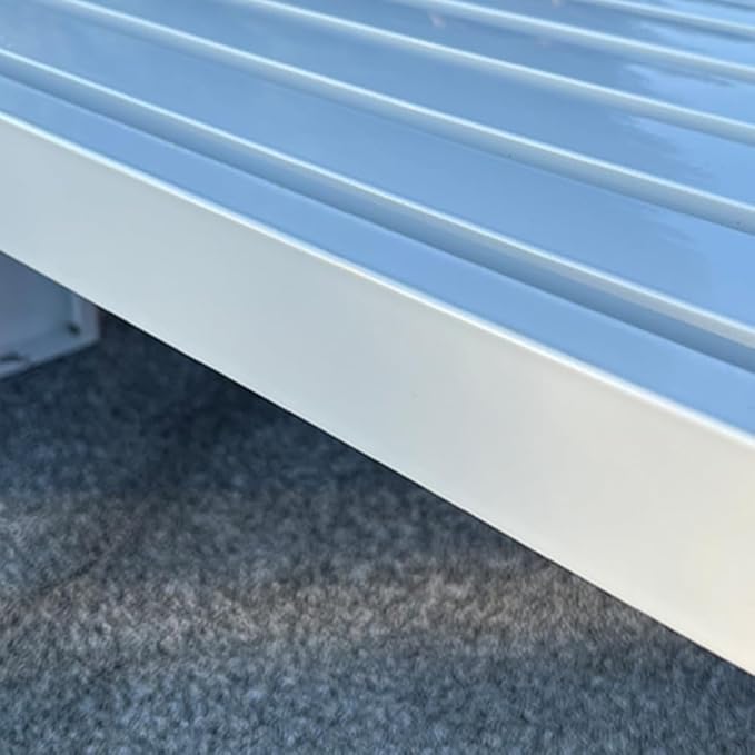 LITFAD Outdoor Indoor Bench Art Deco Alloy Picnic Bench Modern Multicolor Park Bench Waterproof Metal Garden Bench for Patio, Lawn, Yard, Porch, White, 79" L x 16" W x 18" H