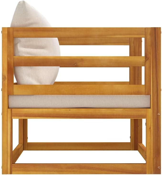Garden Chair Light Grey Solid Acacia Wood, Compact Modern Outdoor Seating for Balcony, Patio, Backyard, Deck