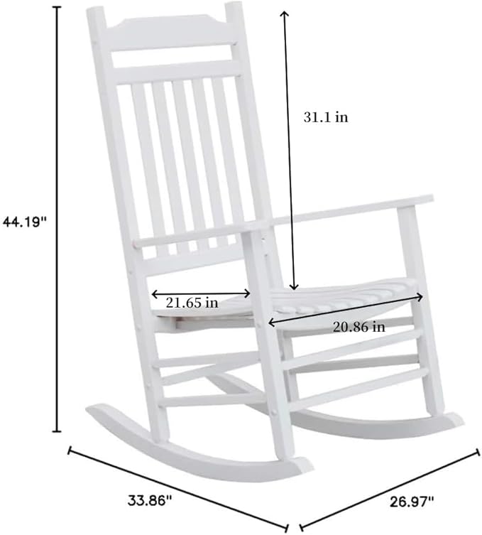 Patio Outdoor Rocking Chairs Small Foldable Side Table Set of 3 Piece Porch Wooden Comfy Rockers Folding End Table - Photo 3