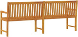 86.2 in Brown Large Acacia Wood Garden Bench for Patio, Rustic Outdoor Seating 3 Person, Oiled Weather Resistant - Photo 6