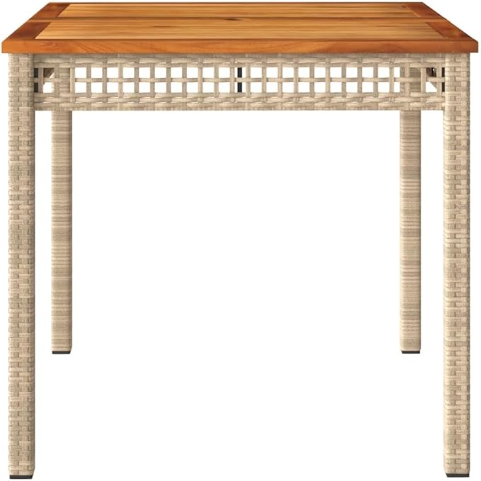 Contemporary Square Garden Table in Beige and Brown - Photo 5