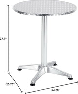 BTEXPERT Set of 2, Indoor Outdoor 23.75" Round Restaurant Table for Patio Stainless Steel Silver Aluminum Furniture - Photo 3