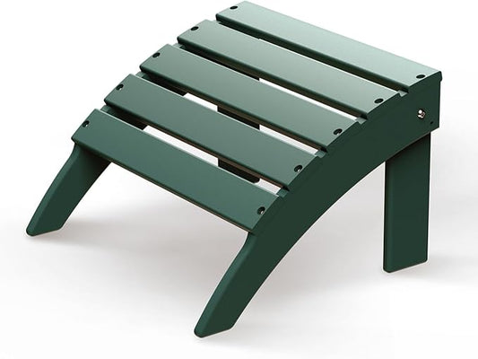 GREENVINES Adirondack-Ottoman | HDPE Plastic | Outdoor Footrest | All Weather | Foot Stool | Foot Rest | Forest | for Adirondack Chair | for Patio Backyard Pool