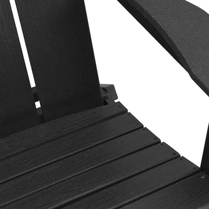 Folding Adirondack Chair Black 31.69 x 29.33 x 36.22 in HDPE Modern Patio Furniture with Stainless Steel Frame for Outdoor Relaxation and Easy Storage