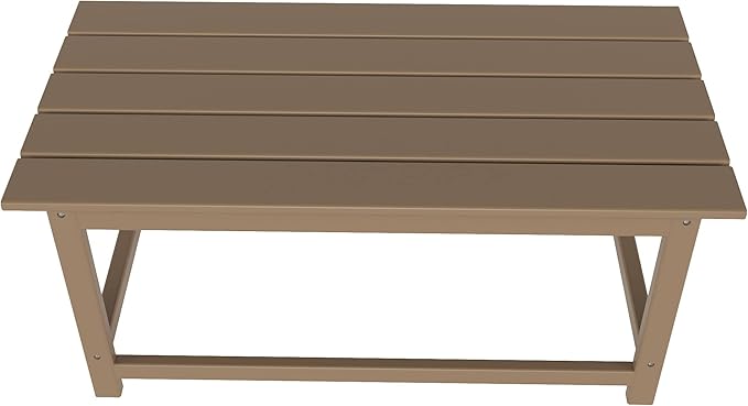 WO WESTIN OUTDOOR HDPE Laguna Outdoor Poly Adirondack Coffee Table, Weathered Wood