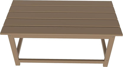 WO WESTIN OUTDOOR HDPE Laguna Outdoor Poly Adirondack Coffee Table, Weathered Wood