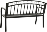 Garden Bench Outdoor Bench Patio Bench Cushions for Outdoor, Park, Yard, Entryway, Iron Metal Frame Furniture - Photo 6