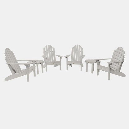 highwood Classic Westport 6pc Set, Includes 4 Adirondack Chairs and 2 with Side Tables, Harbor Gray