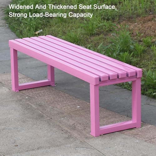 Patio Bench, Metal Steel Outdoor Bench, Weatherproof Metal Bench, for Garden, Patio, Porch, Entryway, 660 Lb Capacity(Blue,150cm/59in)