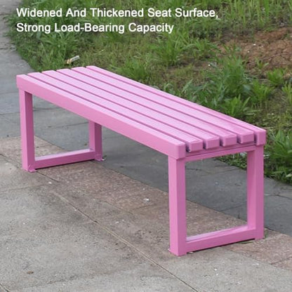 Patio Bench, Metal Steel Outdoor Bench, Weatherproof Metal Bench, for Garden, Patio, Porch, Entryway, 660 Lb Capacity(Yellow,120cm/47in)