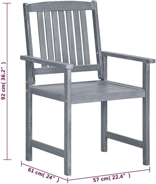 Outdoor Rocking Chairs,Camping Chairs Rocking,Outside Furniture,Balcony Furniture Set,Patio Chairs 8 pcs Solid Acacia Wood Gray