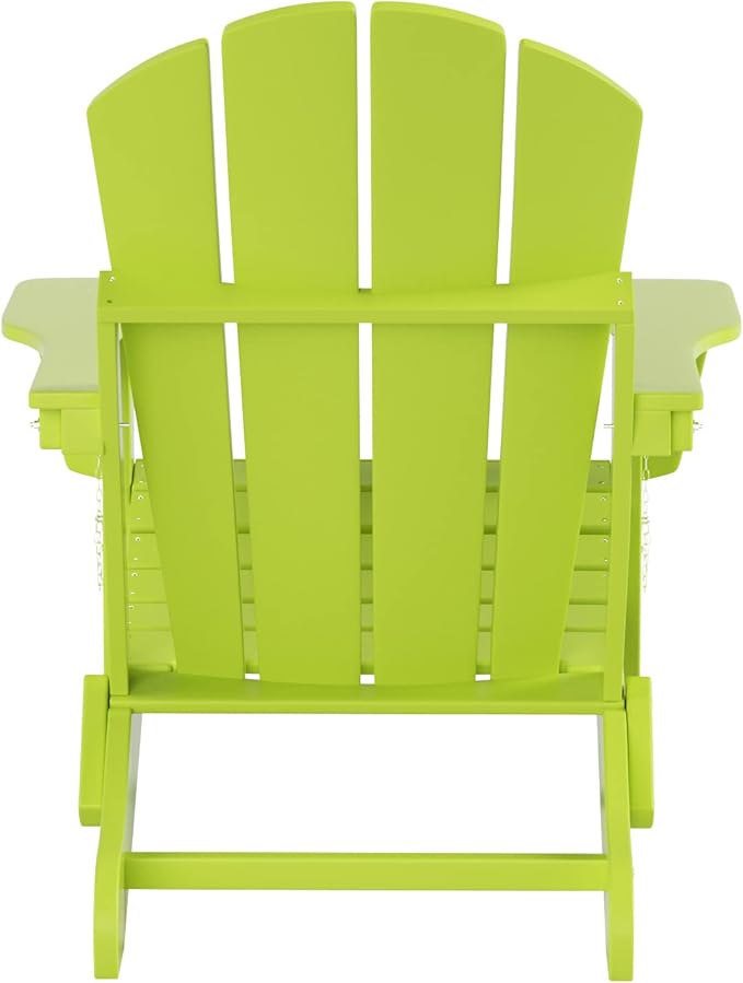 WO Home Furniture Adirondack Chairs Table Set of 3 PCS Outdoor Folding Chairs Coffee Table Weather/UV Resistant for Lawn - Photo 5