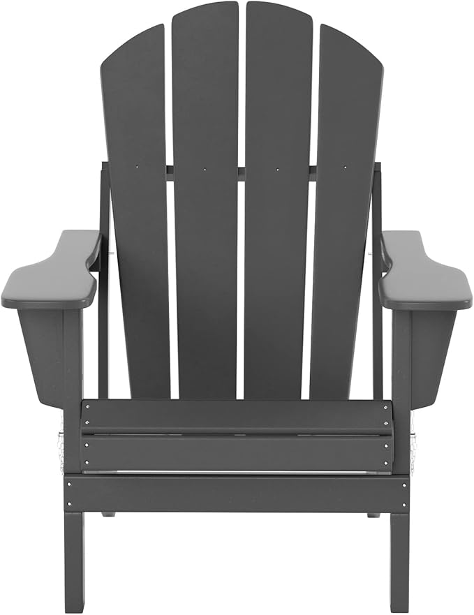 WO Home Furniture Adirondack Chairs Table Set of 3 PCS Outdoor Folding Chairs Coffee Table Weather/UV Resistant for Lawn - Photo 3