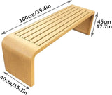 Patio Garden Bench, All-Weather Outdoor Bench, 2-3 Person Seat Backless Front Porch Bench - Photo 3