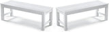 Stoog Outdoor Bench Set of 2, 2-Person Backless Outdoor Benches Weatherproof, Never Rot or Fade, White - Photo 1