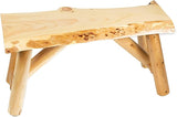 SRL Rustic Logwerks Indoor & Outdoor Bench — Pine & Cedar Wood Bench — Front Porch Decor — Live Edge Small Bench for - Photo 1
