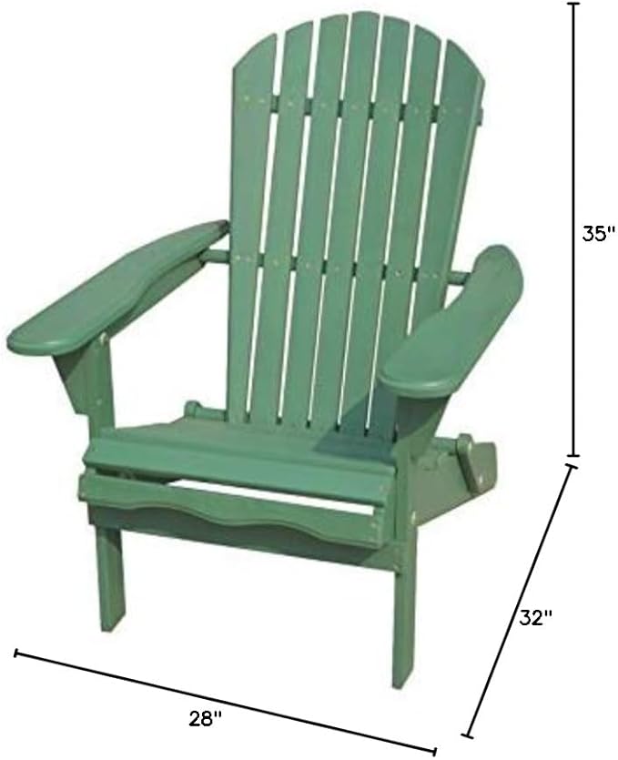 W Home Oceanic Adirondack Chair, Standard, Sea Green