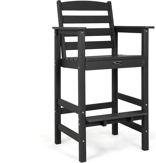FUNBERRY Bar Height Outdoor Chair, Tall Adirondack Chair, All Weather HDPE Outdoor Bar Chairs for Bistro Patio Balcony