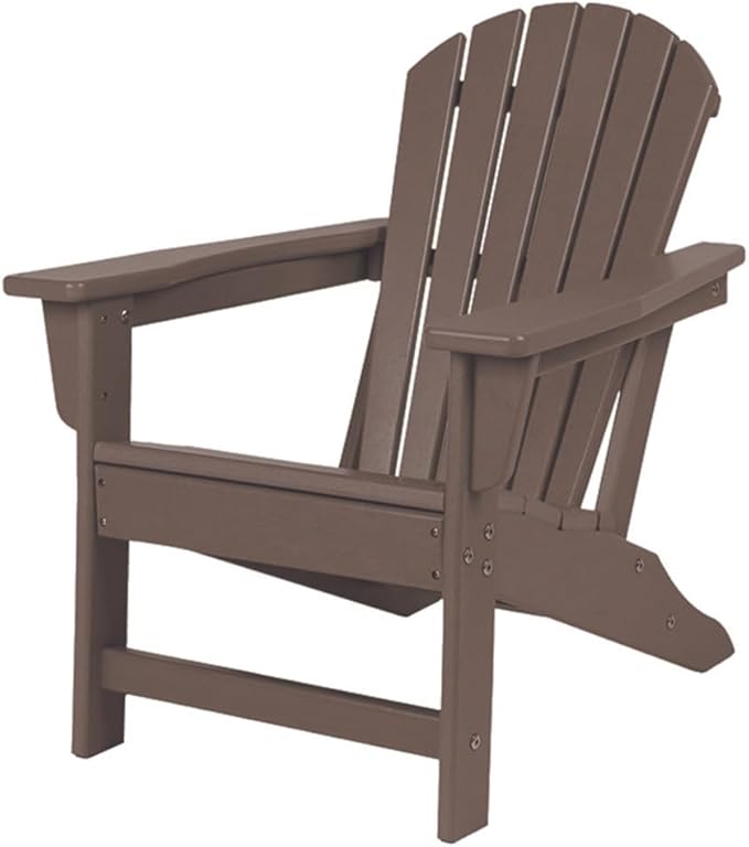 NewTechWood Child Adirondack Patio Chair Weather Resistant, Easy Installation, Widely Used in Outdoor, Fire Pit, Deck, Lawn, Outside, Garden Chairs (Teak)