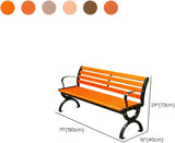 LITFAD Wooden Outdoor Bench Garden Bench with Backrest and Armrest Outdoor Furniture Park Bench for Patio, Lawn, Balcony - Photo 2
