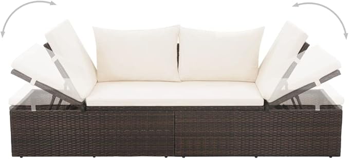Patio Bed,Pool Lounge Chairs,Outdoor Chaise Lounge,Patio Lounge Chair,Outdoor Furniture,Outdoor Garden Chair,for Pool Side,Balcony,Beach,Yard,Brown 76.8"x23.6" Poly Rattan