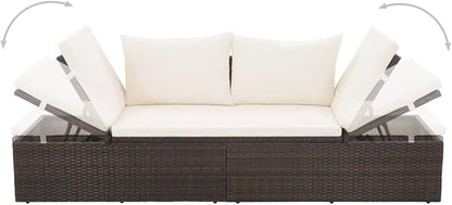 Patio Bed,Pool Lounge Chairs,Outdoor Chaise Lounge,Patio Lounge Chair,Outdoor Furniture,Outdoor Garden Chair,for Pool Side,Balcony,Beach,Yard,Brown 76.8"x23.6" Poly Rattan
