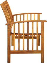 Patio Bench with Cushion 46.9" Solid Acacia Wood，Suitable for Patio Furniture, Front Porch Decoration, Outdoor Benches - Photo 4