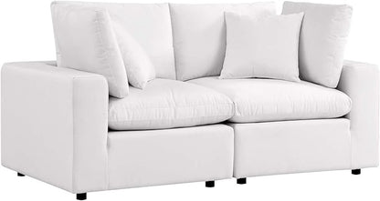 Modway Commix Outdoor Patio Overstuffed Loveseat in White