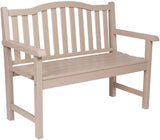 Pemberly Row Traditional Cedar Wood Patio Porch Garden Bench, Gray Finish, 36" H x 22" W x 44.75" D - Photo 4