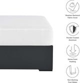 Modway Tahoe Aluminum Ottoman in Gray White with Weather-Resistant Cushion-Ideal as Outdoor Footstool - Photo 7
