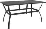 Garden Table Anthracite Powder-Coated Steel Medium Sleek - Photo 1