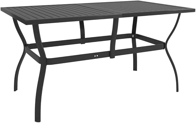 Outdoor Small Table Patio Furniture Outside Table Patio Side Tables Patio Table Anthracite 55.1"x31.5"x28.3" Steel - Photo 1
