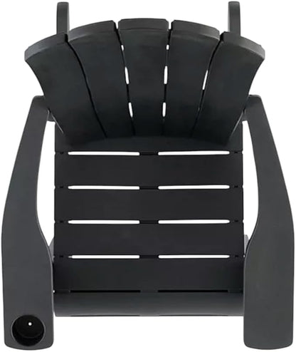 Modern Adirondack Chair with Cup Holder, Outdoor Patio Furniture (Black)