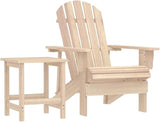 Natural Wood Adirondack Chair Set with Table - Photo 1