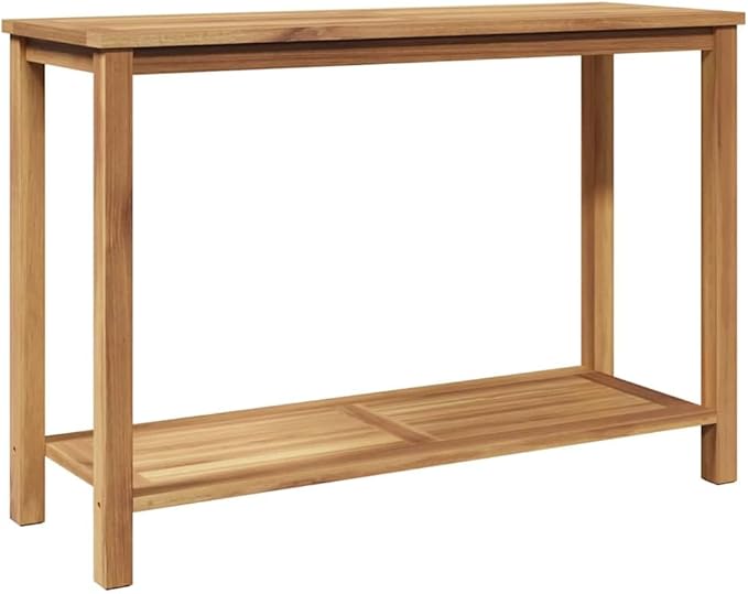 Solid Teak Wood Console Table 43.31 x 15.75 x 17.72 in Brown with Storage - Photo 7