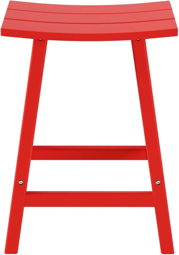 WestinTrends Malibu Malibu 24 Inch Counter High Saddle Stools (Set of 3), Red