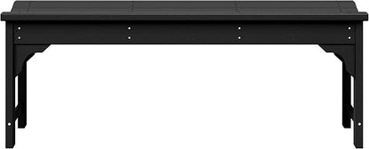 WestinTrends Malibu Outdoor Bench, All Weather Resistant Poly Lumber Backless Patio Garden Bench, Adirondack Curved Bench Seat for Comfort, Black