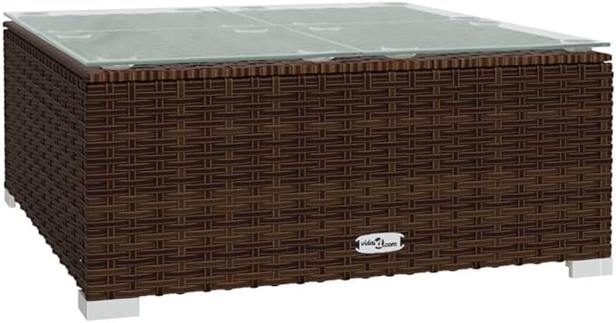 Garden Coffee Table Brown PE Rattan Outdoor Sofa - Photo 2