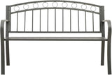 Garden Bench 3-Seater 125 cm Slate Grey Powder-Coated Steel Frame for Patio Balcony Outdoor Seating Furniture Durable - Photo 3