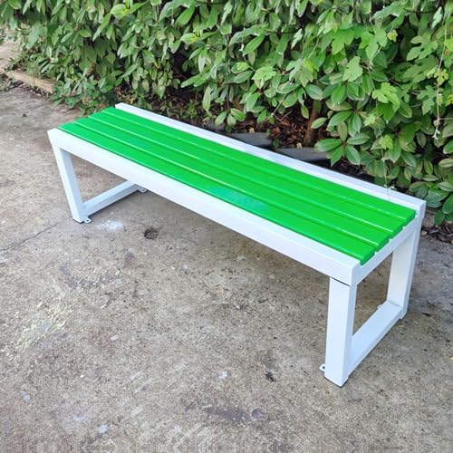 Weatherproof Metal Garden Bench, Outdoor Patio Seating, Durable Wood Plastic Design, 500kg Capacity, Perfect for Park, Lawn, Yard, School, 59in Long