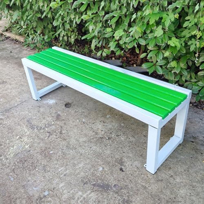 Weatherproof Metal Garden Bench, 500kg Capacity, Outdoor Patio Seating, Durable Wood Plastic, Perfect for Park, Lawn, Yard, School - 150cm/59in Long