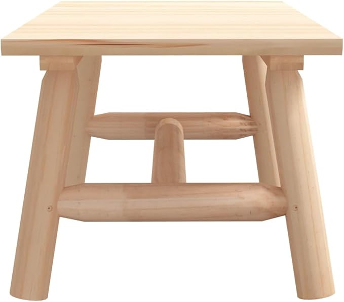 Solid Spruce Wood Coffee Table Rustic Natural Wood Furniture Indoor Outdoor Use Durable Construction Oiled Finish - Photo 5
